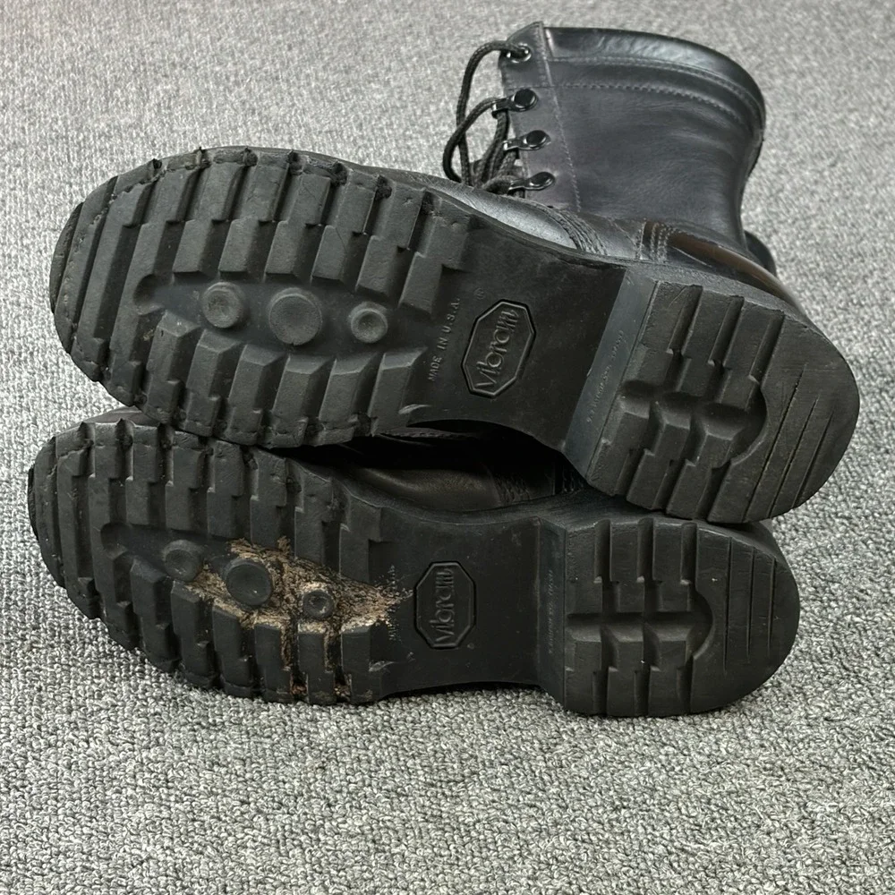 Vintage Corcoran 1520 Black Leather Jump Boots USA Vibram Military Combat 8.5 M